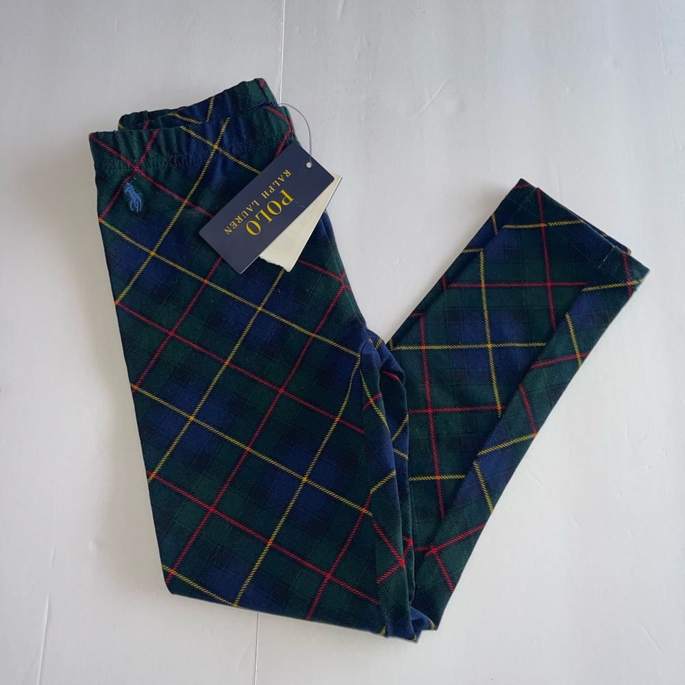 Ralph Lauren Girls 6-6X Tartan Plaid Leggings NWTS